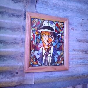 Frank Sinatra Stained Glass Style Framed Art Print By Neon Nicho